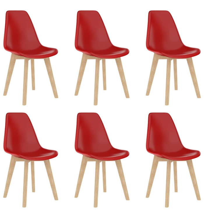 Chaises à manger lot de 6 rouge plastique | Mobilier & Déco