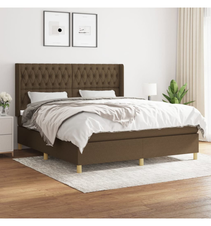 Sommier à lattes de lit avec matelas Marron foncé 180x200 cm | Mobilier & Déco
