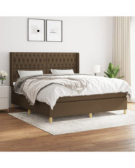 Sommier à lattes de lit avec matelas Marron foncé 180x200 cm | Mobilier & Déco