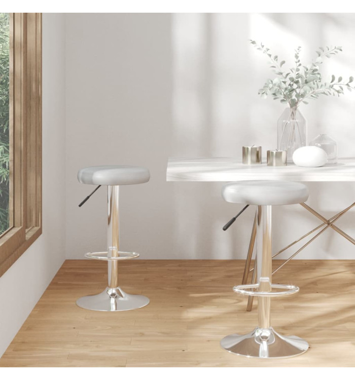 Tabourets de bar lot de 2 gris similicuir | Mobilier & Déco
