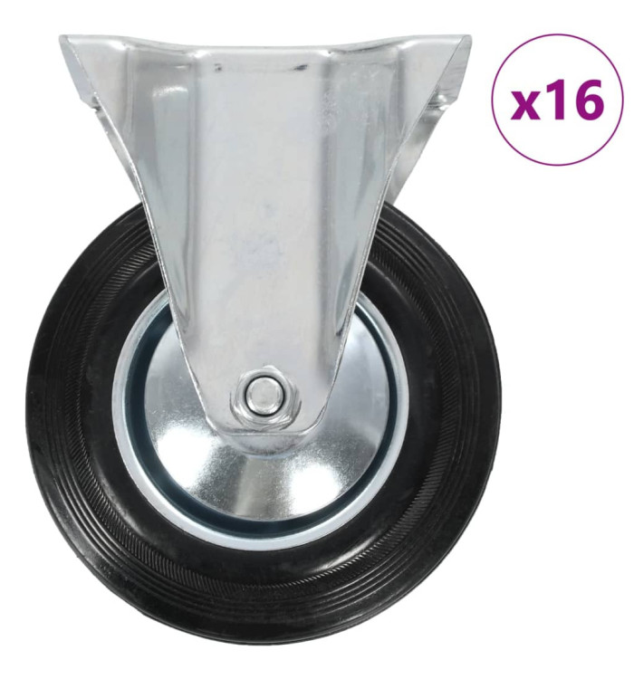 16 pcs Roulettes fixes 160 mm | Mobilier & Déco