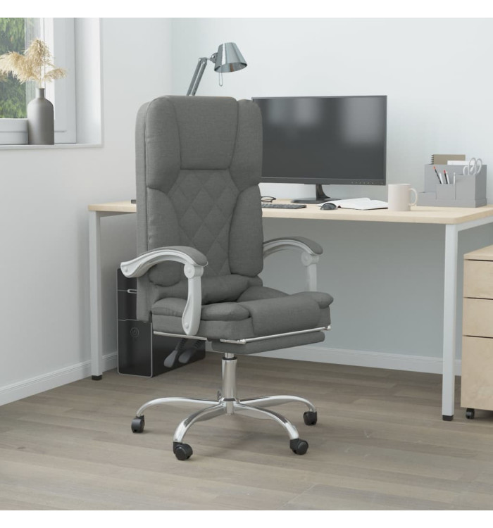 Fauteuil de massage inclinable de bureau Gris foncé Tissu | Mobilier & Déco