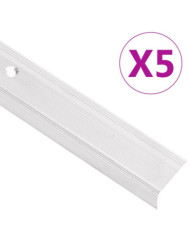 Nez de marche forme en L 5 pcs aluminium 90 cm argenté | Mobilier & Déco