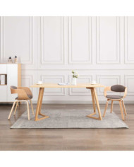 Chaises à manger lot de 2 bois courbé et tissu taupe | Mobilier & Déco