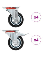 8 pcs Roulettes pivotantes 75 mm | Mobilier & Déco