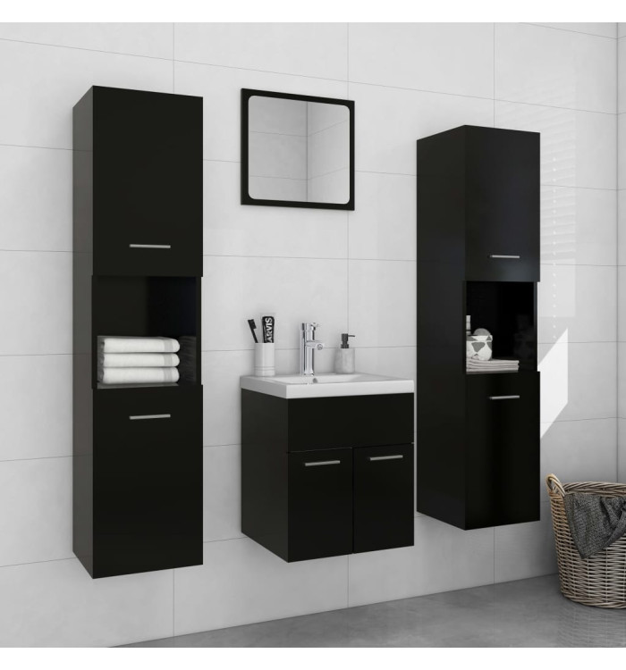 Ensemble de meubles de salle de bain Noir Aggloméré | Mobilier & Déco