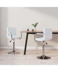 Chaises pivotantes à manger lot de 2 blanc similicuir | Mobilier & Déco