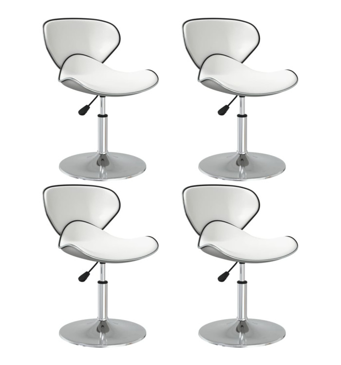 Chaises à manger lot de 4 blanc similicuir | Mobilier & Déco