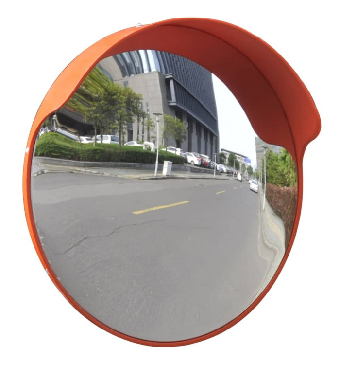 Miroir de trafic convexe d'extérieur Plastique PC Orange 45 cm | Mobilier & Déco