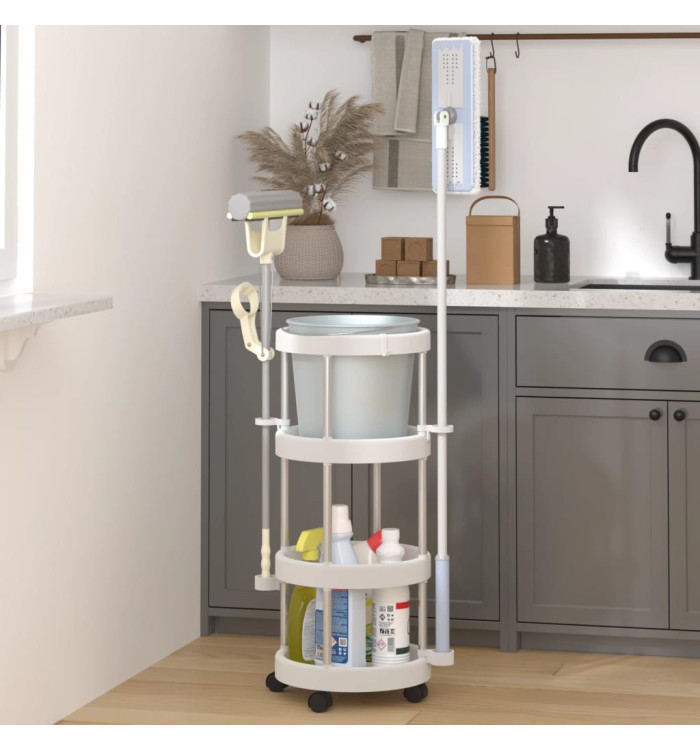 Chariot de ménage avec panier de rangement Aluminium | Mobilier & Déco