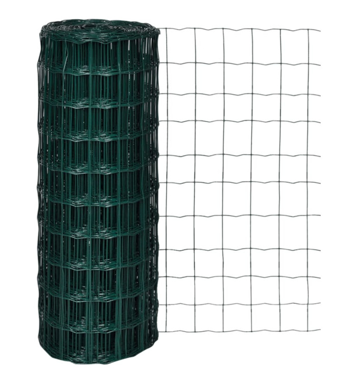 Clôture euro Acier 10 x 1,0 m Vert | Mobilier & Déco