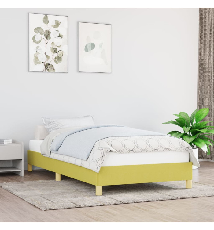 Cadre de lit sans matelas vert 80x200 cm tissu | Mobilier & Déco