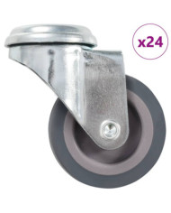 24 pcs Roulettes pivotantes à trou de boulon 50 mm | Mobilier & Déco