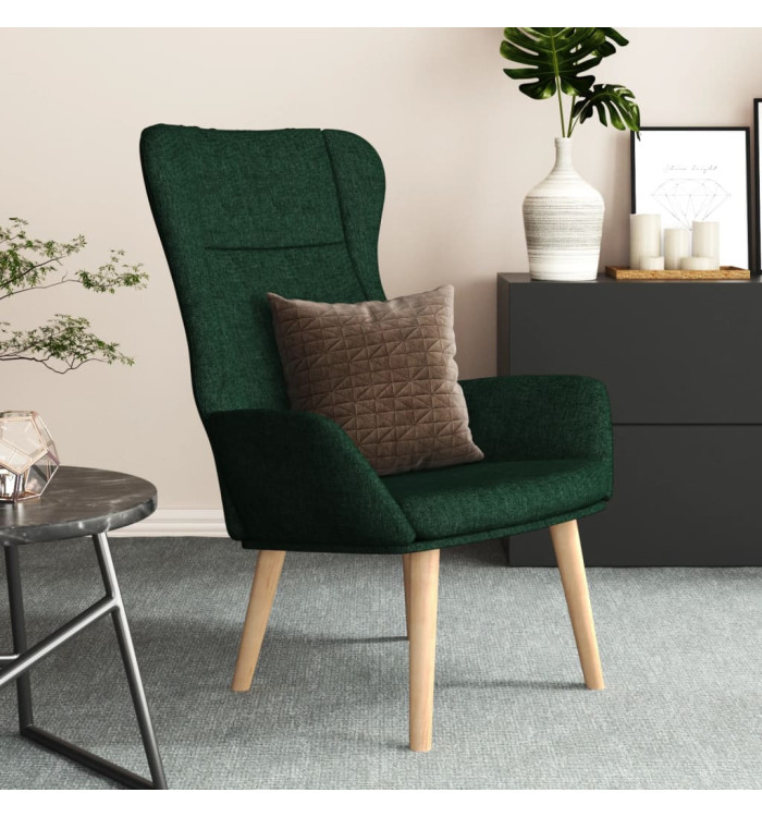 Chaise de relaxation Vert foncé Tissu | Mobilier & Déco