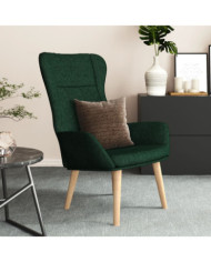 Chaise de relaxation Vert foncé Tissu | Mobilier & Déco