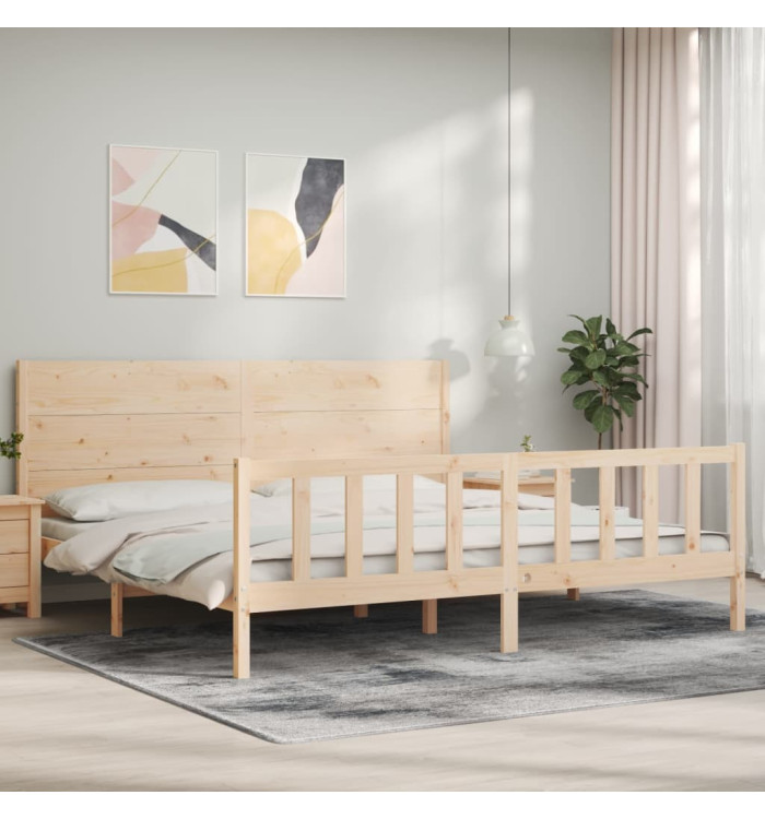 Cadre de lit sans matelas bois massif de pin | Mobilier & Déco
