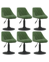Chaises pivotantes à manger lot de 6 vert foncé velours | Mobilier & Déco