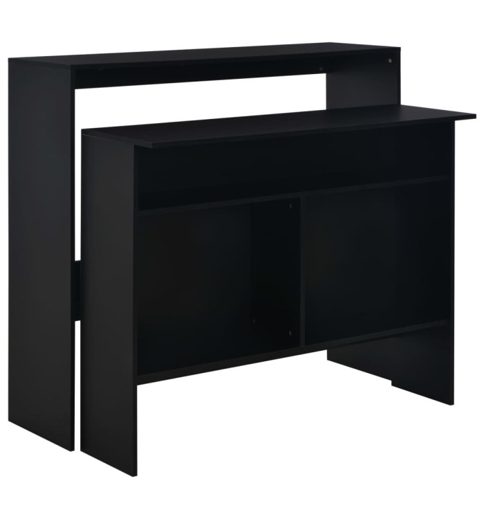Table de bar avec 2 dessus de table Noir 130 x 40 x 120 cm | Mobilier & Déco
