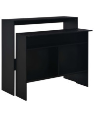 Table de bar avec 2 dessus de table Noir 130 x 40 x 120 cm | Mobilier & Déco