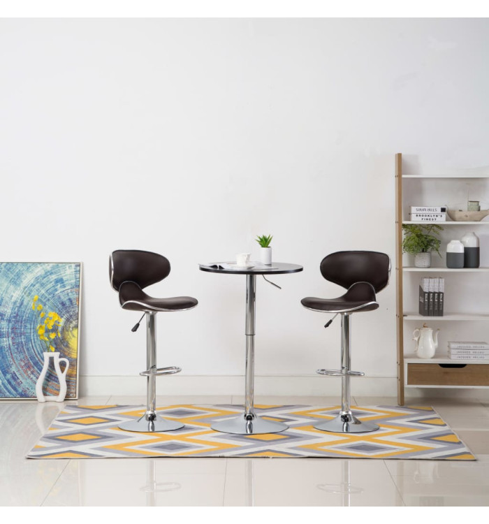 Tabourets de bar 2 pcs marron similicuir | Mobilier & Déco