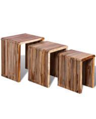 Table gigogne 3 pcs Teck recyclé | Mobilier & Déco