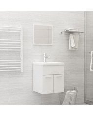 Ensemble de meubles de salle de bain Blanc brillant Aggloméré | Mobilier & Déco