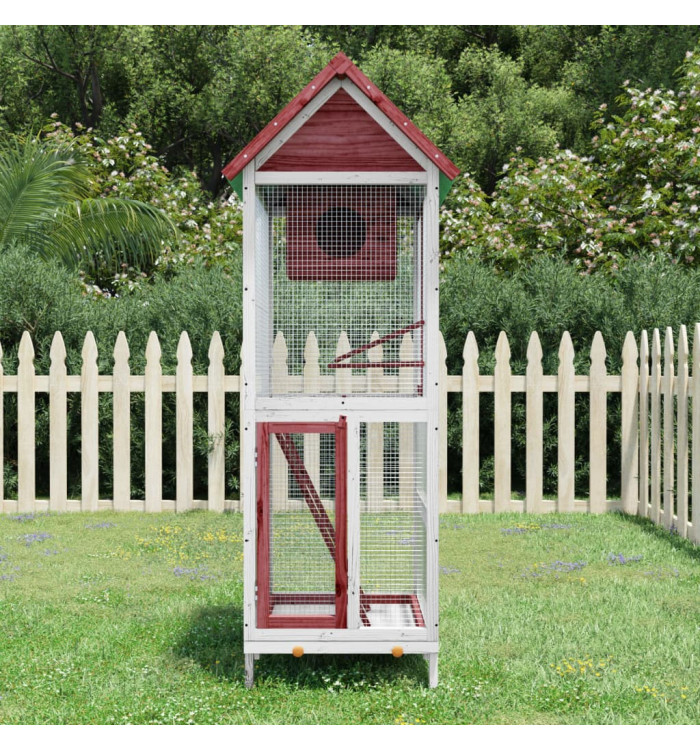 Maison à oiseaux moka 60x58,5x160 cm bois massif de pin | Mobilier & Déco