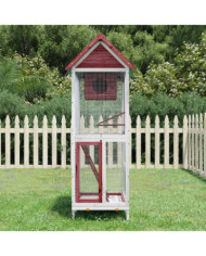 Maison à oiseaux moka 60x58,5x160 cm bois massif de pin | Mobilier & Déco