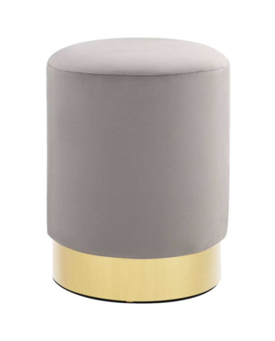 Tabouret Gris clair et doré Velours | Mobilier & Déco