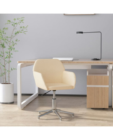 Chaise pivotante de bureau Crème Tissu | Mobilier & Déco