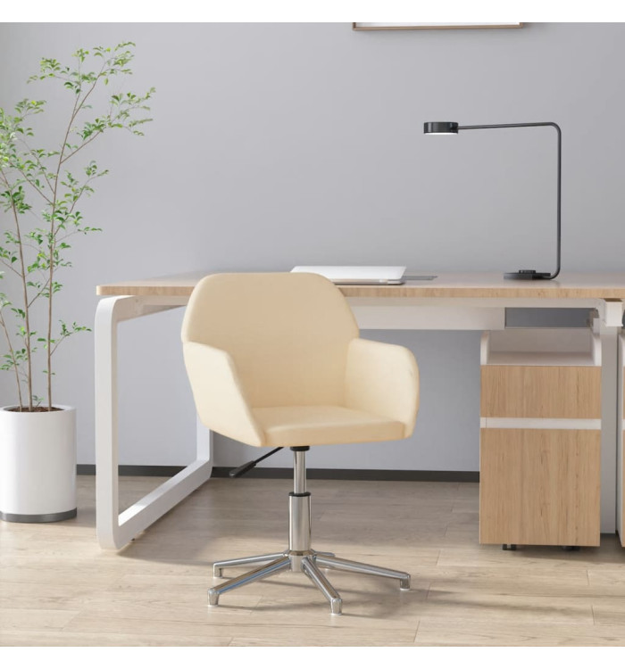 Chaise pivotante de bureau Crème Tissu | Mobilier & Déco