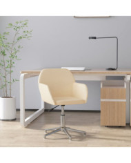 Chaise pivotante de bureau Crème Tissu | Mobilier & Déco