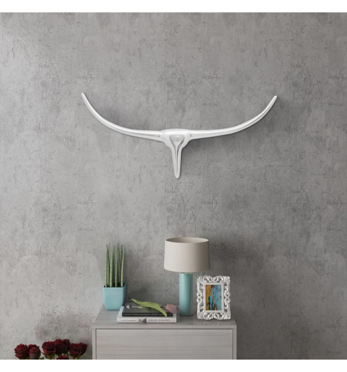 Décoration tête de taureau mural Argenté 72 cm | Mobilier & Déco