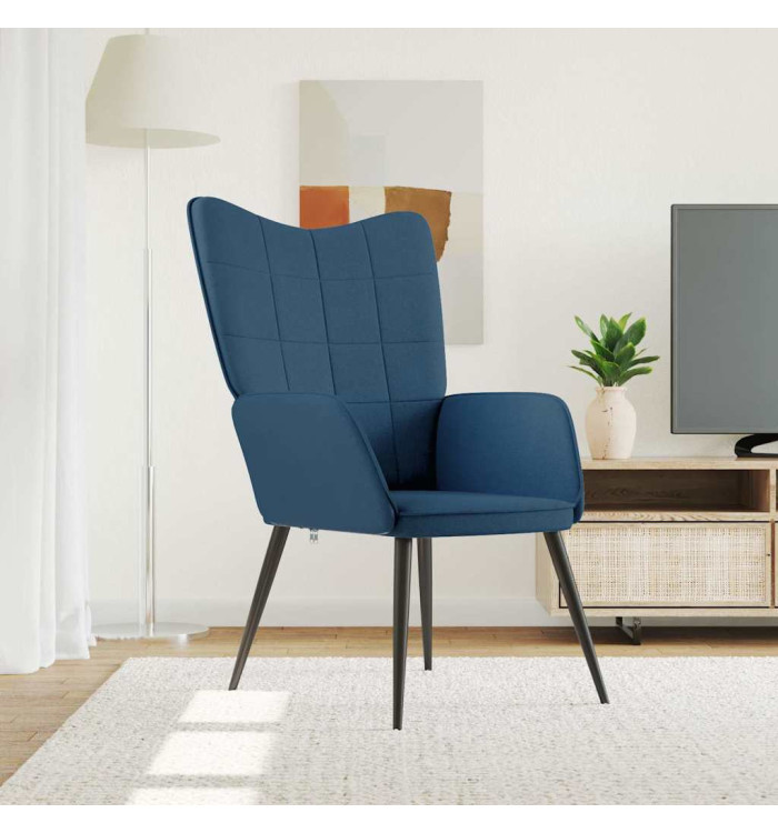 Chaise de relaxation Bleu Tissu | Mobilier & Déco
