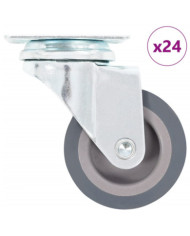 24 pcs Roulettes pivotantes 50 mm | Mobilier & Déco
