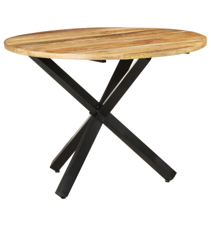 Table à dîner ronde 100x100x75 cm Bois de manguier brut | Mobilier & Déco
