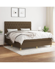 Sommier à lattes de lit avec matelas Marron foncé 180x200 cm | Mobilier & Déco