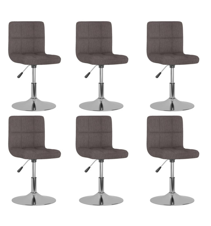 Chaises pivotantes à manger lot de 6 taupe tissu | Mobilier & Déco
