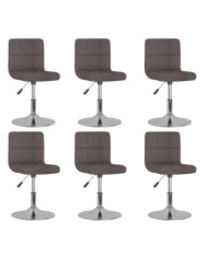 Chaises pivotantes à manger lot de 6 taupe tissu | Mobilier & Déco