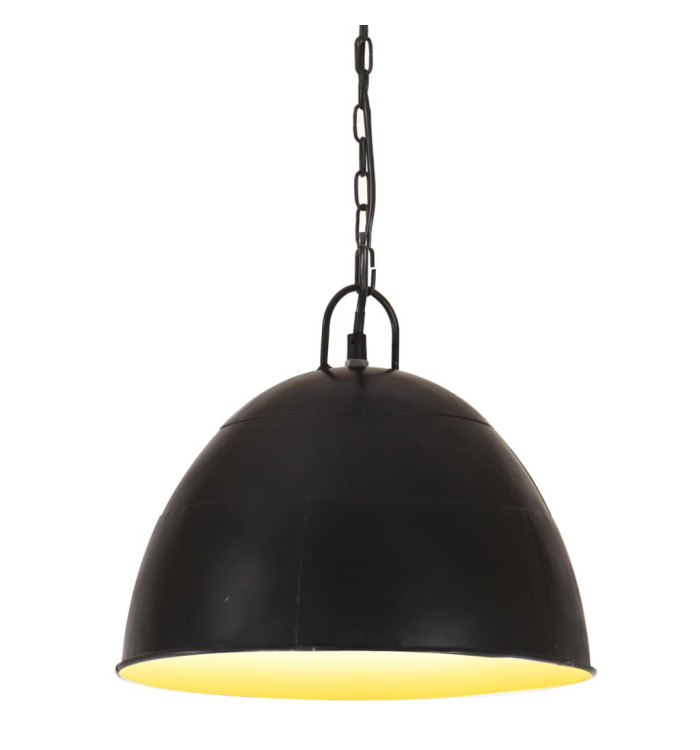 Lampe suspendue industrielle vintage 25 W Noir Rond 31 cm E27 | Mobilier & Déco