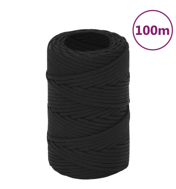 Corde de bateau Noir complet 2 mm 100 m Polypropylène | Mobilier & Déco