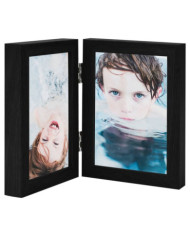 Cadre photo dépliable en deux Noir 2x(13x18 cm) | Mobilier & Déco