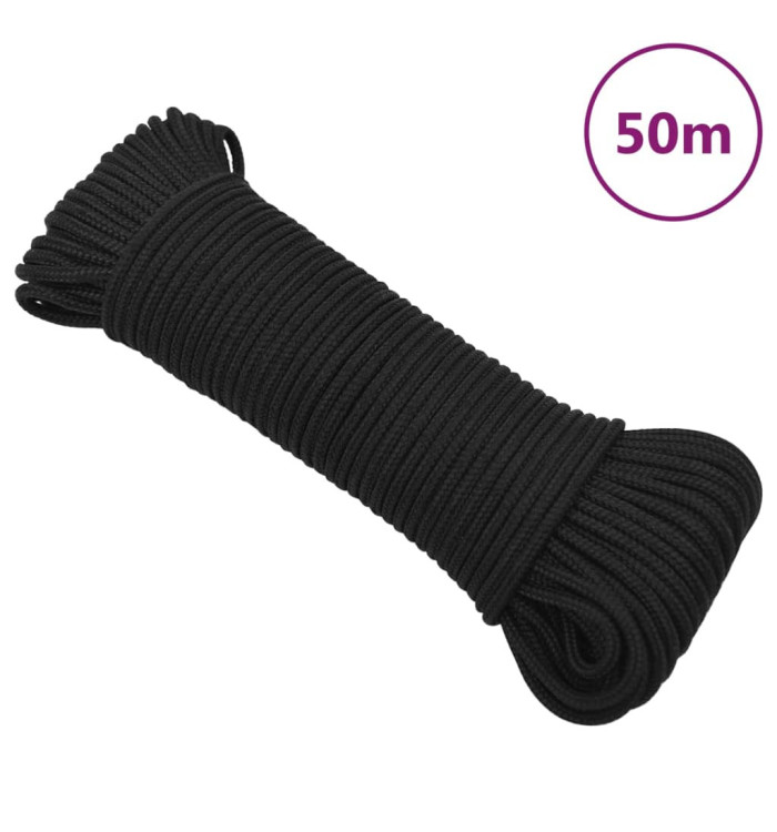 Corde de bateau Noir complet 5 mm 50 m Polypropylène | Mobilier & Déco