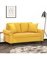 Coussins décoratifs lot de 2 Jaune 40x40 cm Velours | Mobilier & Déco