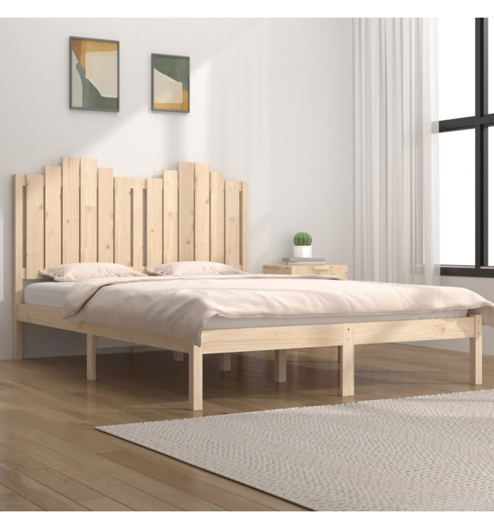 Cadre de lit Bois de pin massif 140x190 cm | Mobilier & Déco