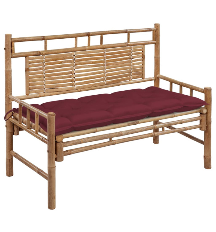 Banc de jardin avec coussin 120 cm Bambou | Mobilier & Déco