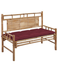 Banc de jardin avec coussin 120 cm Bambou | Mobilier & Déco