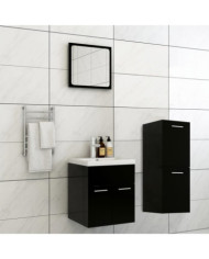 Ensemble de meubles de salle de bain Noir Aggloméré | Mobilier & Déco