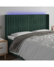 Tête de lit à LED Vert foncé 203x16x118/128 cm Velours | Mobilier & Déco