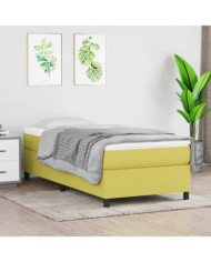 Cadre de lit sans matelas vert 90x200 cm tissu | Mobilier & Déco